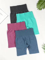 4 Pcs Seamless Butt lifting Shorts Stretchy Fitness Workout Gym Shorts