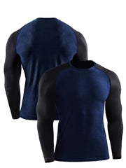 Men's Long Sleeve Block Sport Sweatshirt Quick Drying Loose T shirt