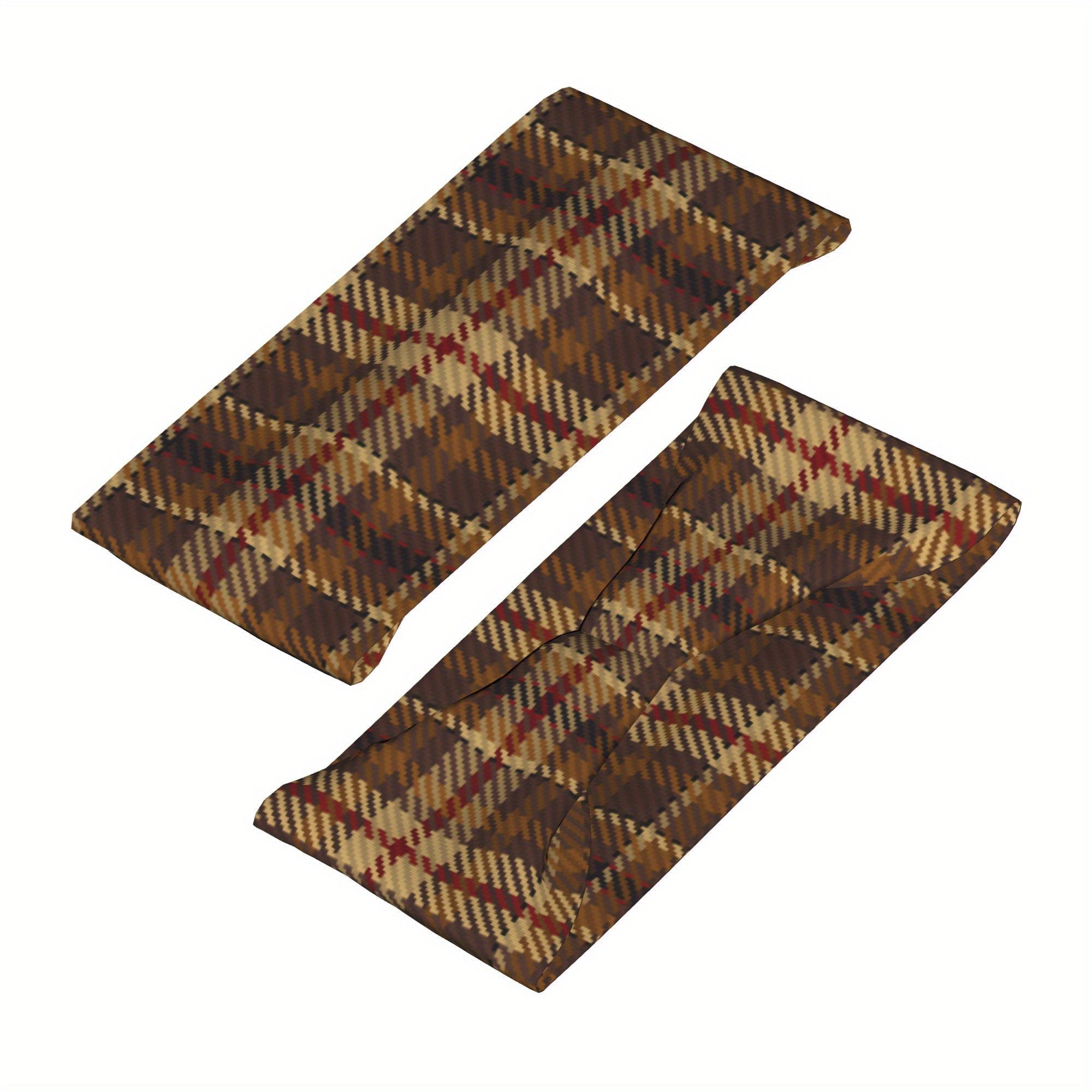 Men's Vintage Plaid Headband Non Slip Hairband Mustard Brown Red Retro Accessory