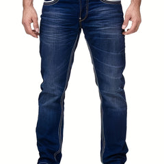 Men's Slim Fit Distressed Straight Leg Jeans