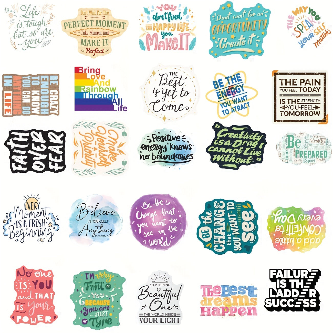 50pcs Inspirational Quote Stickers for Teens and Adults Motivational Planner