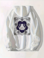 Frog Print Zip Up Hoodie Long Sleeve Drawstring Sweatshirt