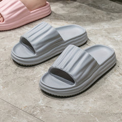 Men's Open Toe Slip On Platform Slides Soft Sole House Slippers