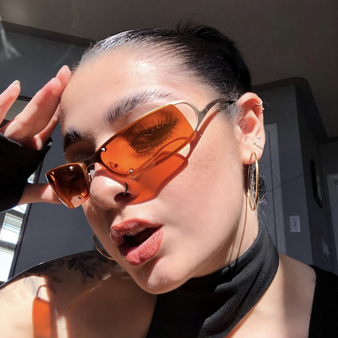 Y2K Wrap Around Sunglasses Women UV400