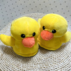 Women's Yellow Duck Plush Slippers Warm & Cozy Indoor Novelty Slippers