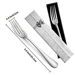 2pcs 'I Love You' Stainless Steel Dinner Forks Anniversary Gift