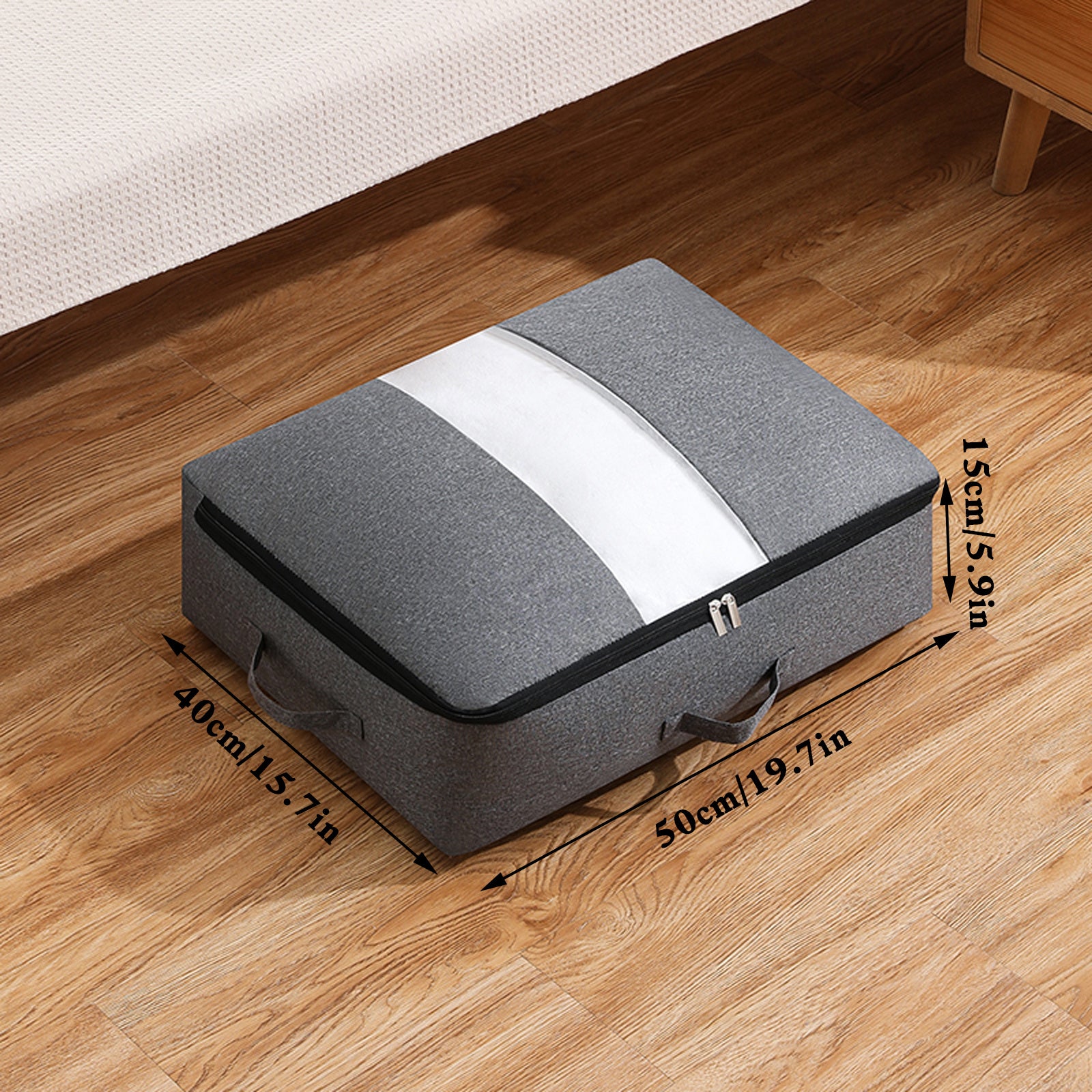 Bed Bottom Storage Bag Clothes Quilt Storage Bag With Transparent Window