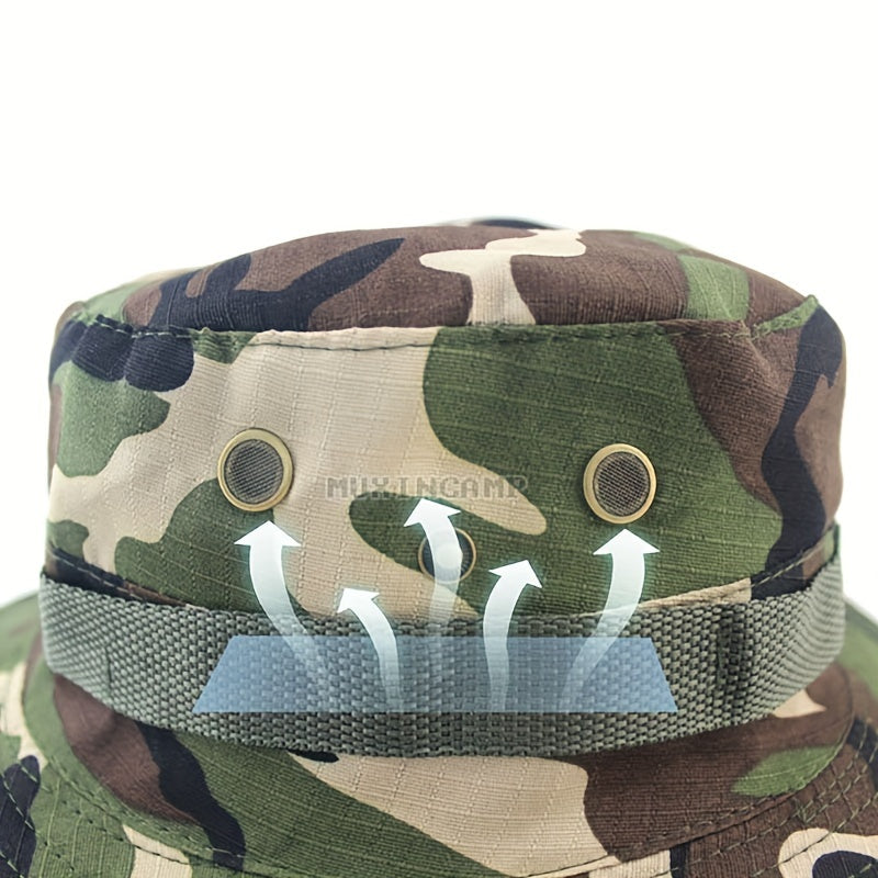 Camouflage Wide Brim Sun Hat for Outdoor Activities