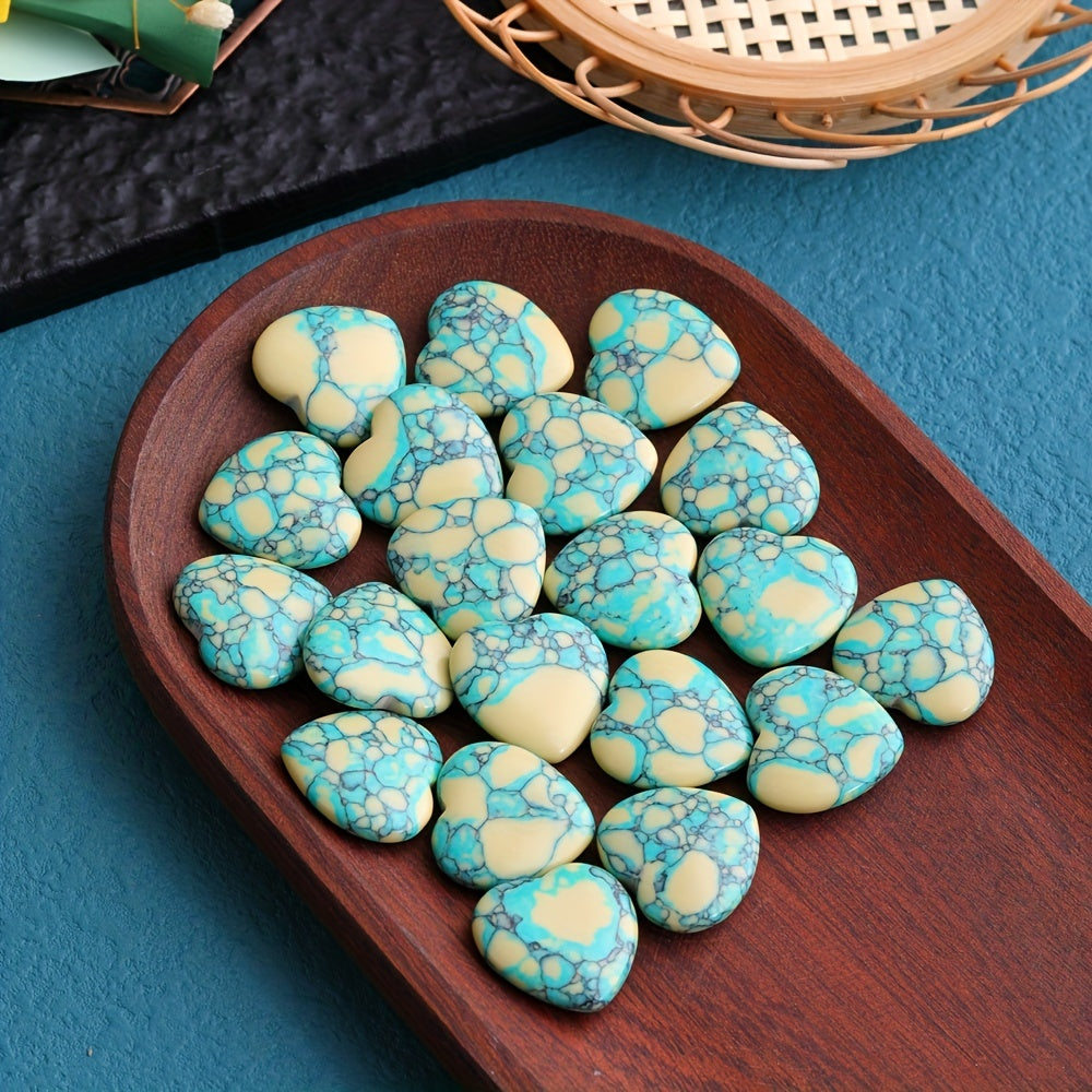 12PCS Healing Crystal Palm Polished Heart Shaped Gemstones Set For Reiki Energy