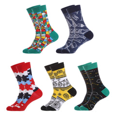 Geometric Crew Socks For Men US7.5-9.5