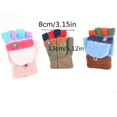 Warm Plush Full Finger Gloves for 5-12Y Kids
