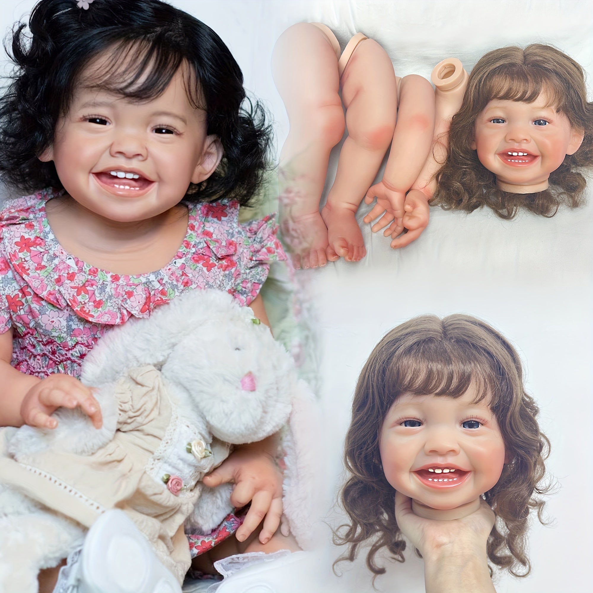 Artist Paint Reborn Doll Kit with Rooted Hair for Family Birthday Christmas