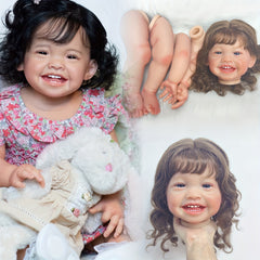 Artist Paint Reborn Doll Kit with Rooted Hair for Family Birthday Christmas