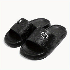 Men's Cartoon Print Slip On Platform Slides Unisex Casual Open Toe