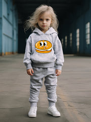 OERYUI Burger Print Hooded Pullover Pants Set For Sports