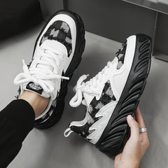 Men's Chunky Skate Shoes Non Slip Lace Up Casual Sneakers