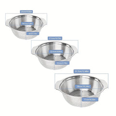 Stainless Steel Drain Basket with Handle for Vegetables, Fruits