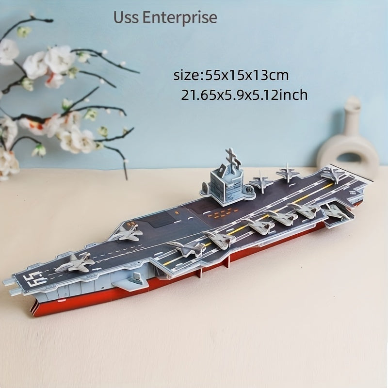 3D Paper Puzzle Aircraft Carrier DIY Model Toy