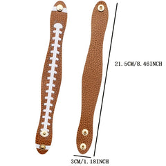 Football Print Leather Bracelet Adjustable Sports Style