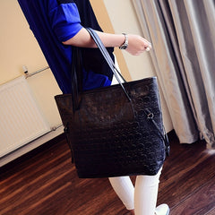 Women's Skull Embossed Tote Bag Large Capacity Shoulder Bag
