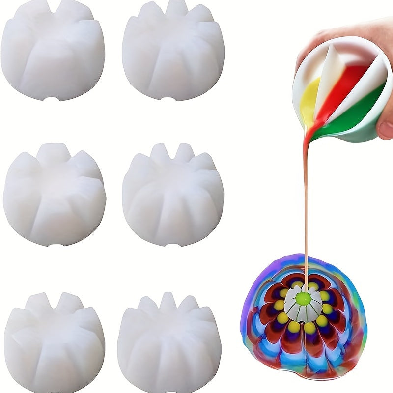 6 Piece Flower Tilting Cup Set for Acrylic Pour Floral Art