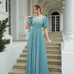 Sweetheart Neck Puff Sleeve Ankle Dress for Party & Banquet
