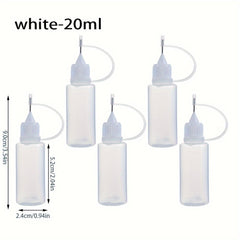 5pcs Needle Tip Glue Applicator Bottle Set 10ml 20ml 30ml