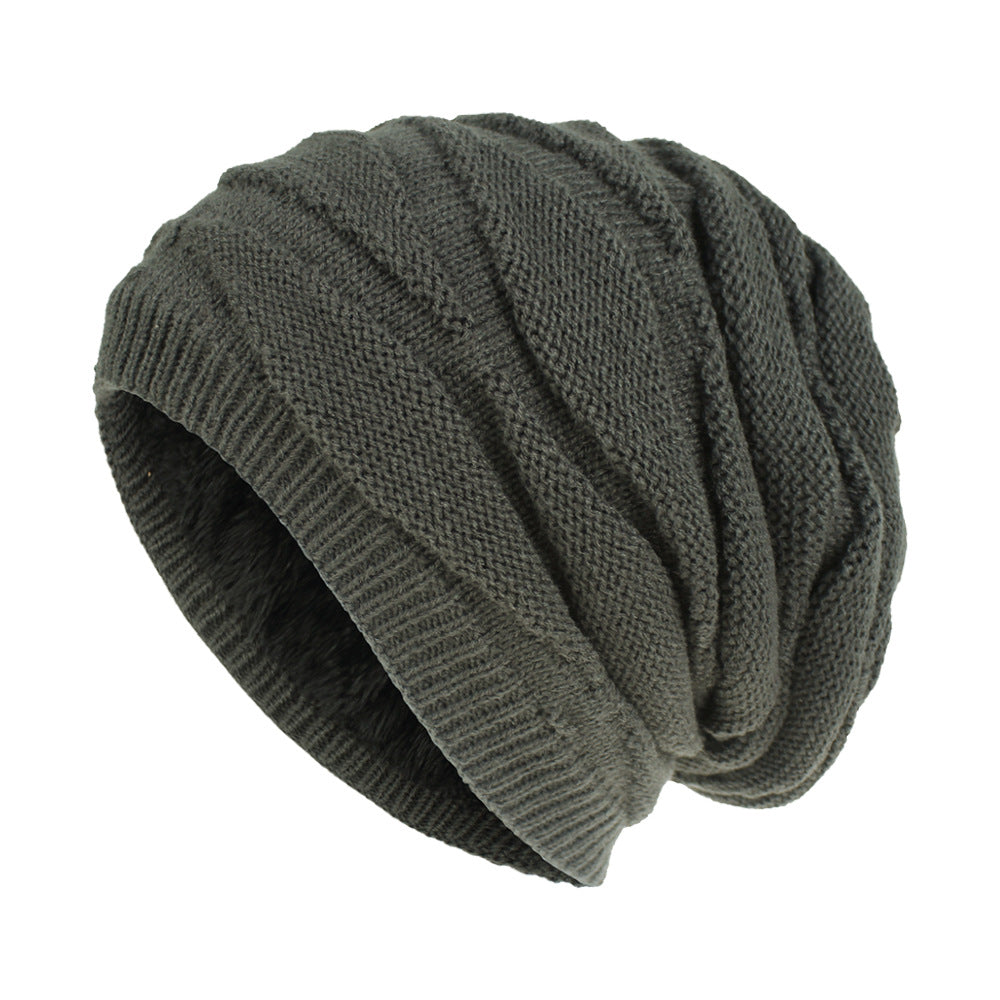 Argyle Knit Fleece Beanie Hat Soft Winter Hat Warm Skull Cap Unisex