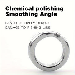 6pcs Big Game Terminal Tackle Ring Stainless Steel Open Split Ring