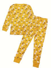 Toddler Kid's 2pcs Cotton Pajamas Set Cartoon Print Loungewear PJ Set
