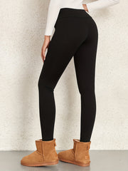 Fleece Lined Sports Leggings For Women Workout Running Yoga Warm Tight Pants