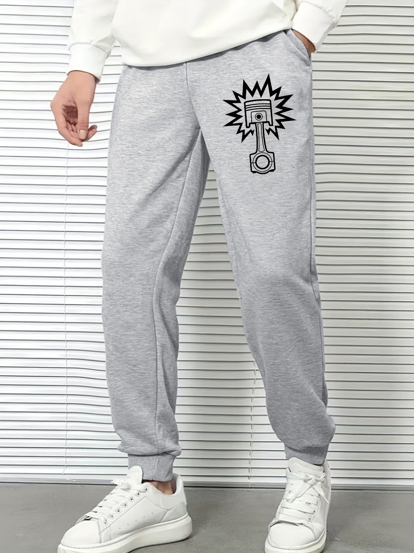 Men's Cartoon Print Sports Pants - Casual Drawstring Joggers