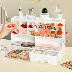 Makeup Organizer with Brush Holder and Drawer