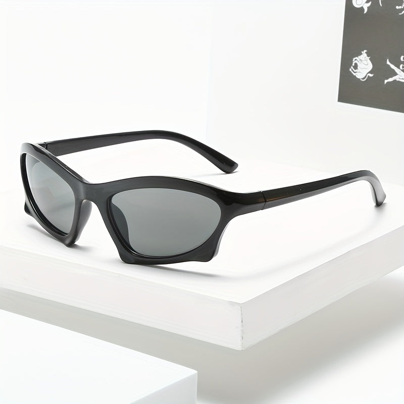 Y2K Wrap Around Sunglasses Cyberpunk Mirror Lens UV400
