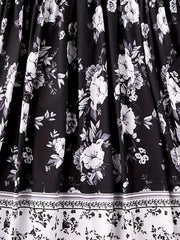 Ditsy Floral Print Long Sleeve Round Neck Dress