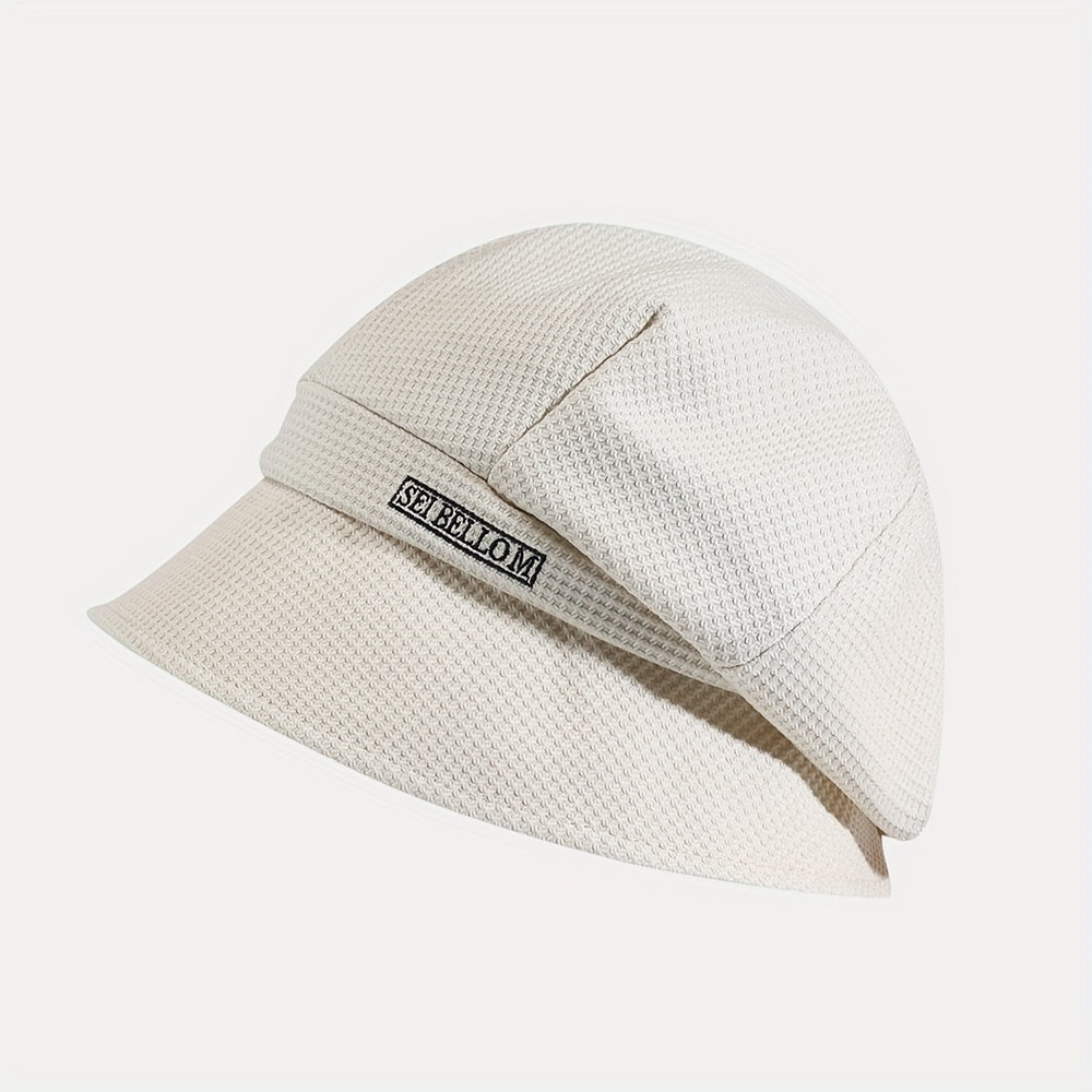 Letter Embroidery Bucket Hat Vintage Beret Lightweight Fisherman Cap