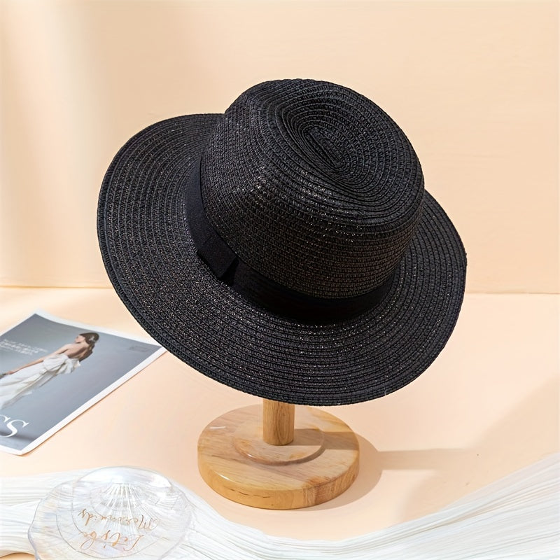 Casual Sunshade Straw Hat Wide Brim Spring Summer Travel Unisex