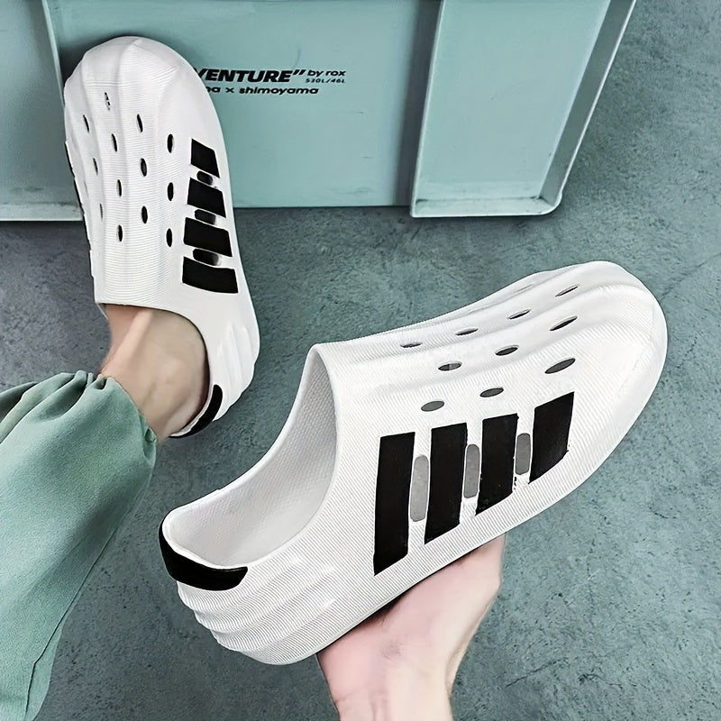 Men's Striped Foam Clogs Summer Beach Sandals