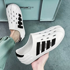 Men's Striped Foam Clogs Summer Beach Sandals