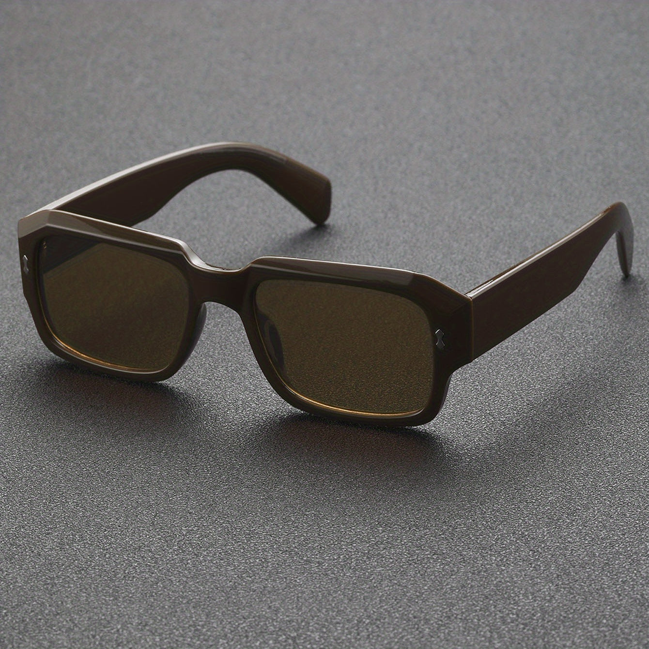 Square Frame Sunglasses Rivet Decor UV400