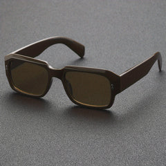 Square Frame Sunglasses Rivet Decor UV400