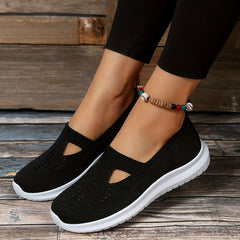 Women's Cut Out Knitted Sneakers Casual Slip On Shoes