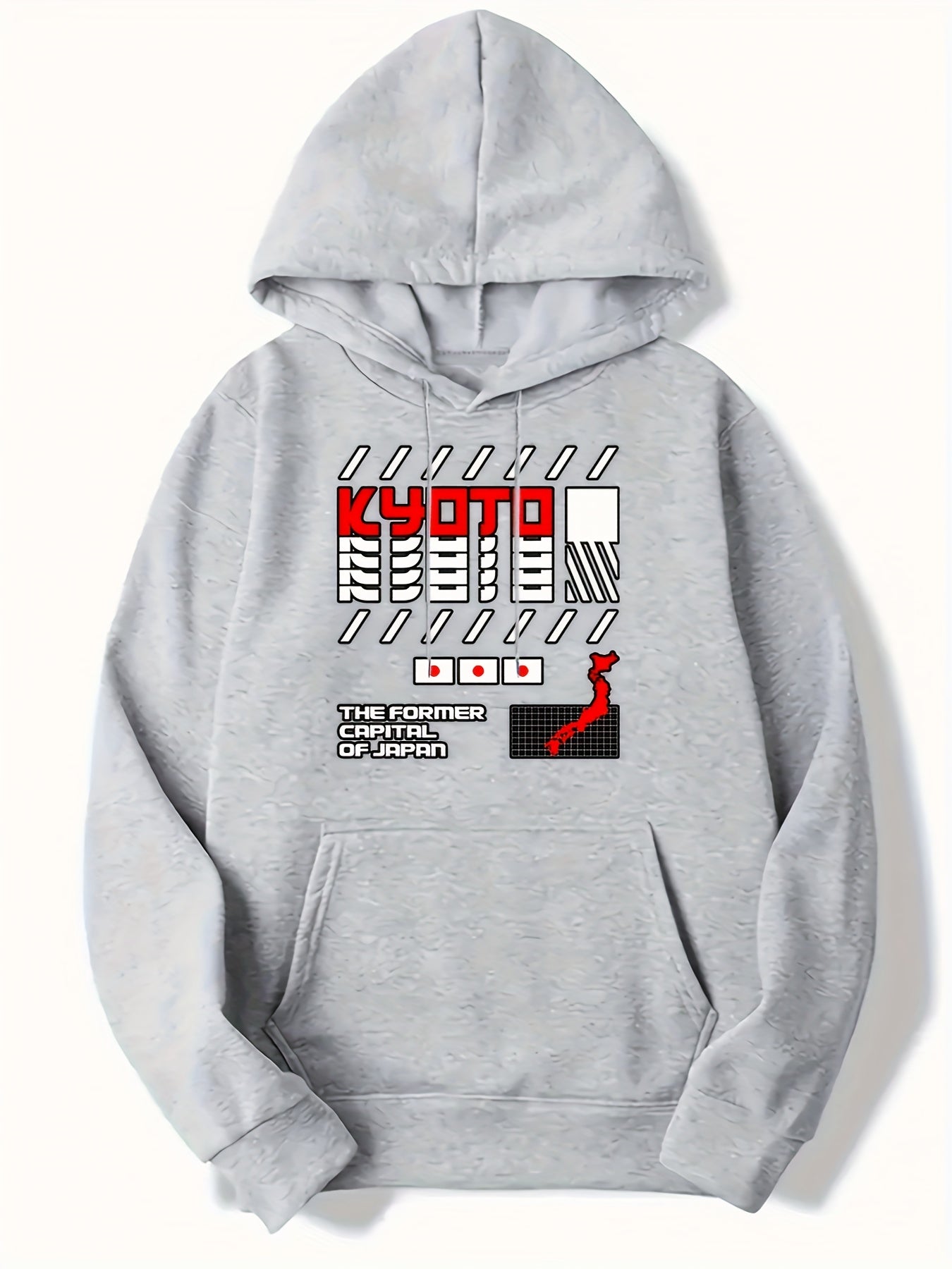 Japan Flag Print Men's Hooded Sweatshirt for Autumn Winter