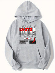 Japan Flag Print Men's Hooded Sweatshirt for Autumn Winter