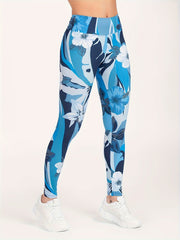 Floral Print Yoga Running Leggings Tummy Control High Waisted Pants