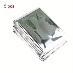 5pcs Emergency Insulation Blankets First Aid Safety Polyester Film
