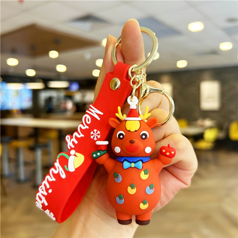 Santa Claus Christmas Tree Pendant Keychain Gift