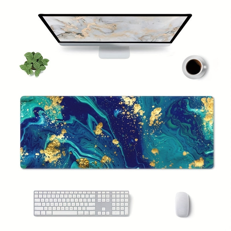 Marble Style Mouse Pad 80x29.97 cm Non-Slip Rubber Base Mousepad