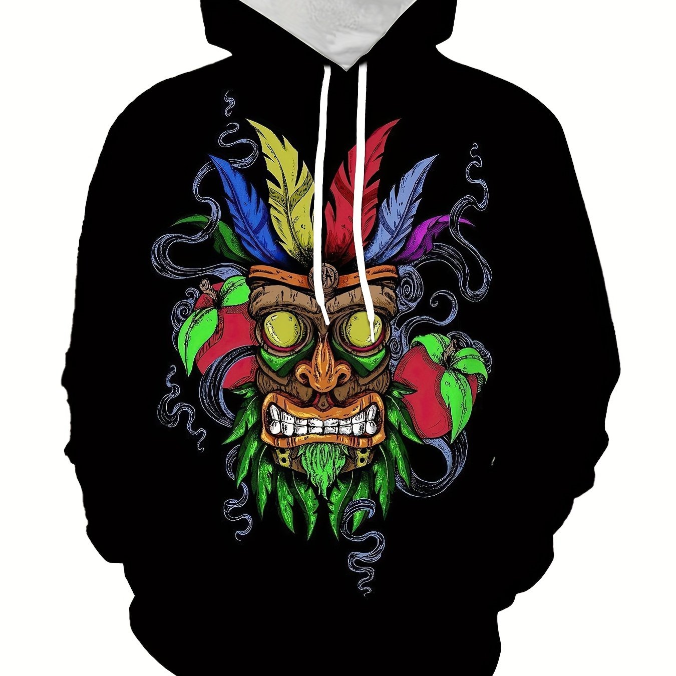 Monster Print Hoodie Graphic Hooded Pullover Mens Clothing Autumn Winter