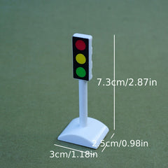 10pcs Mini Traffic Light Set w/ Road Signs in Red Green Yellow